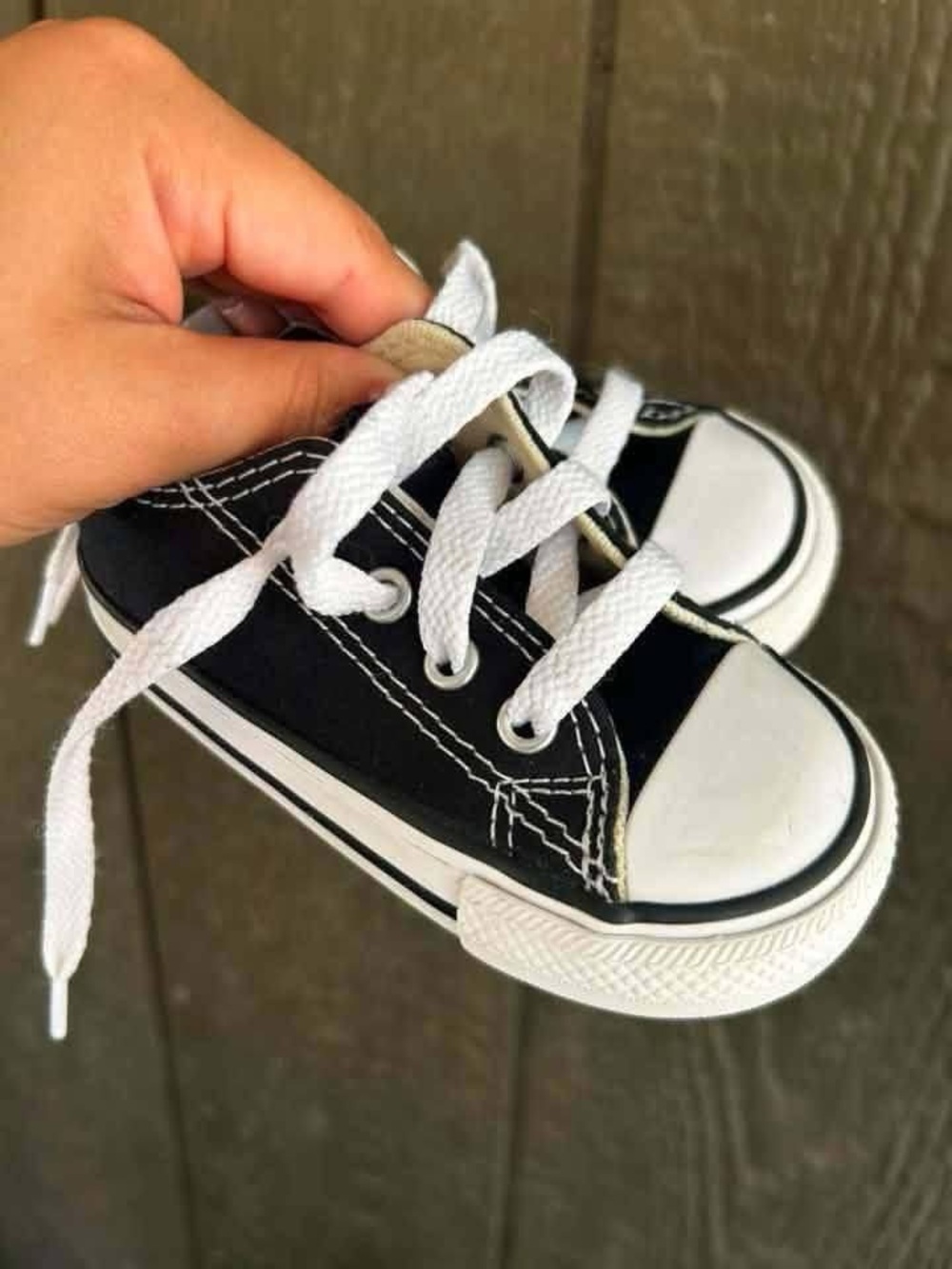 Converse Kids Black and White Canvas Low-Top Sneakers